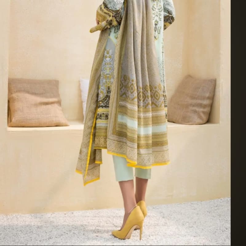 3 PC Unstitched Printed Lawn Suit CL-1023