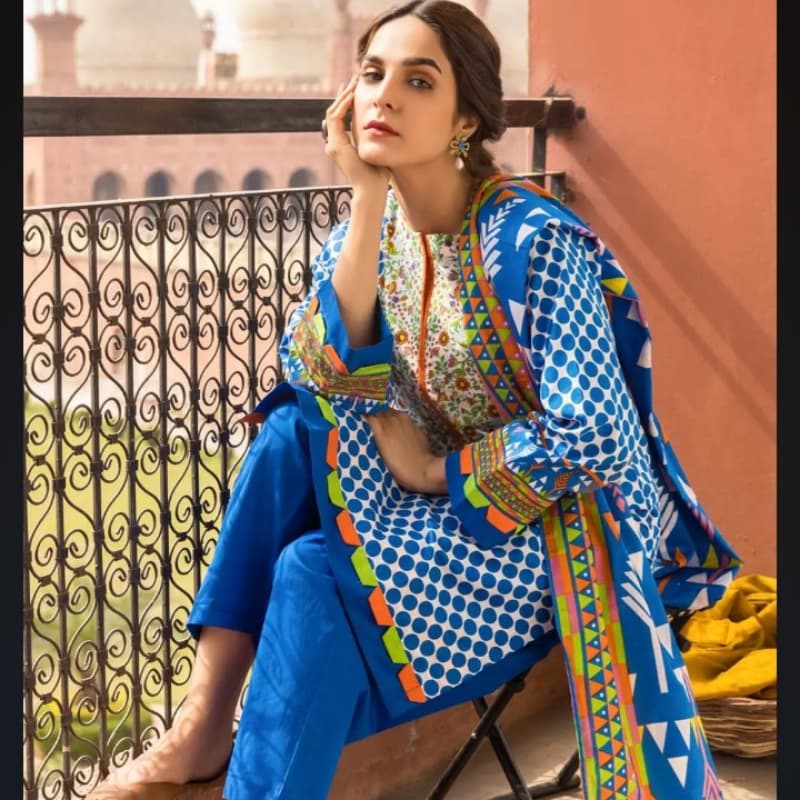 3PC Unstitched Lawn Suit CL-1166 A