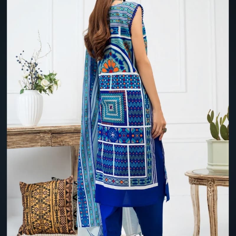 3PC Unstitched Printed Lawn Suit With Printed Lawn Dupatta CL-983 A