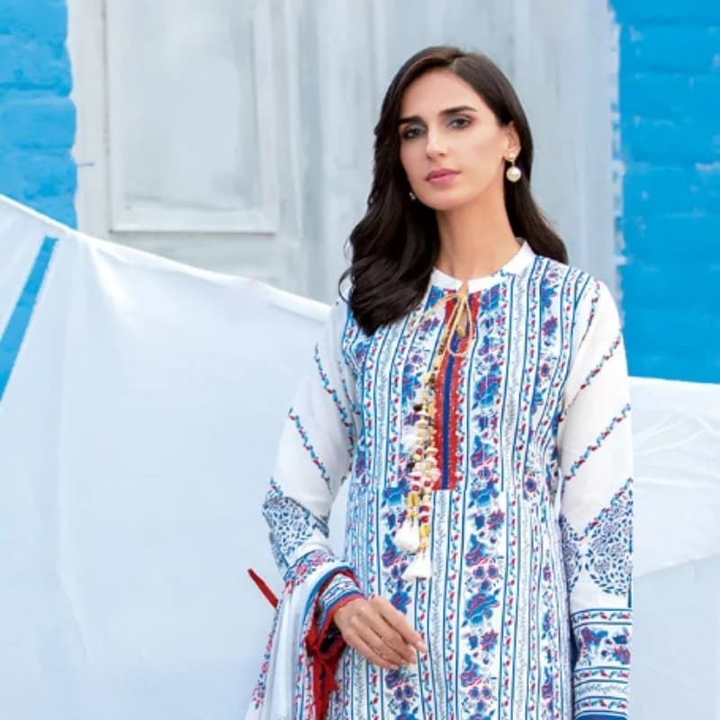 3PC Unstitched Printed Lawn Suit CL-1256