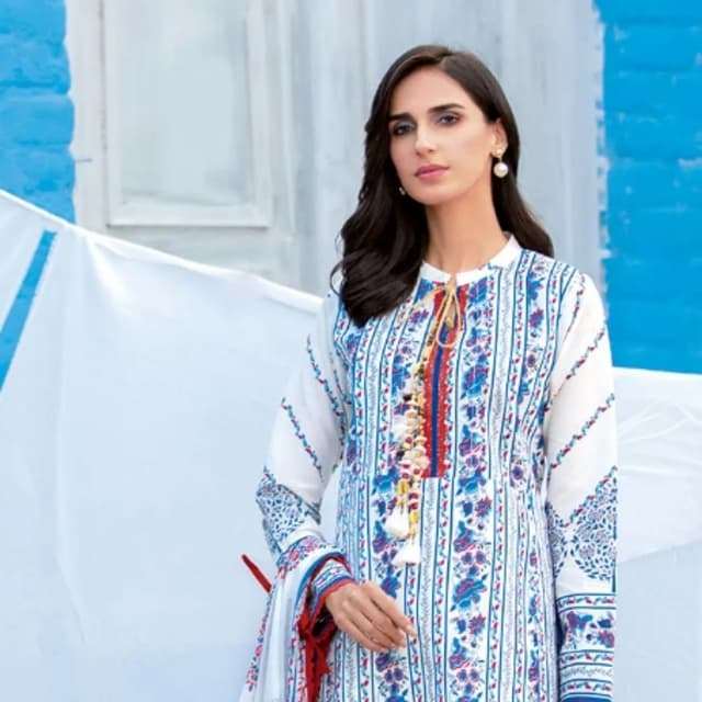 3PC Unstitched Printed Lawn Suit CL-1256