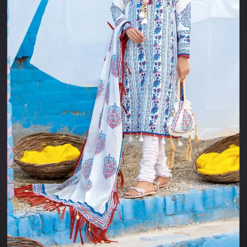 3PC Unstitched Printed Lawn Suit CL-1256