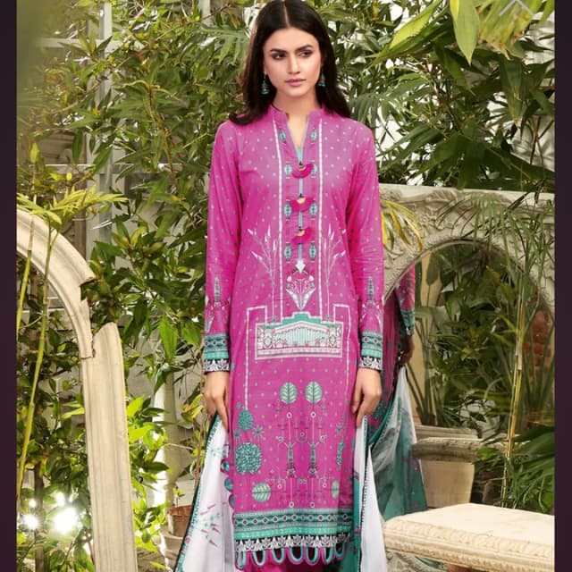 3PC Unstitched Printed Lawn Suit CL-1028 A