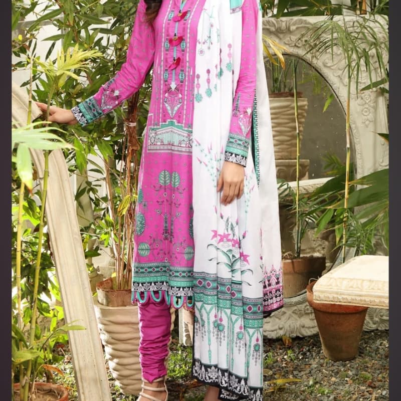 3PC Unstitched Printed Lawn Suit CL-1028 A