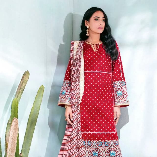 3PC Unstitched Printed Lawn Suit With Silverplus Antibacterial Finish CL-11