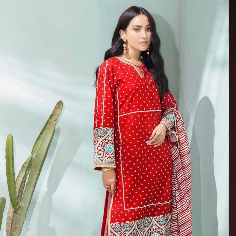 3PC Unstitched Printed Lawn Suit With Silverplus Antibacterial Finish CL-11