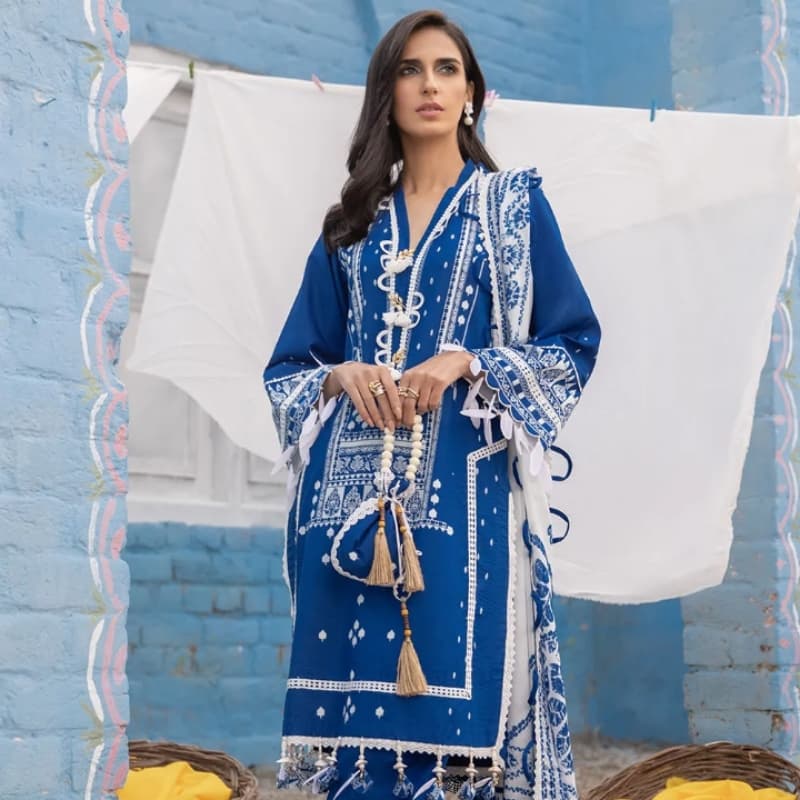 3PC Unstitched Printed Lawn Suit With Printed Lawn Dupatta CL-1254
