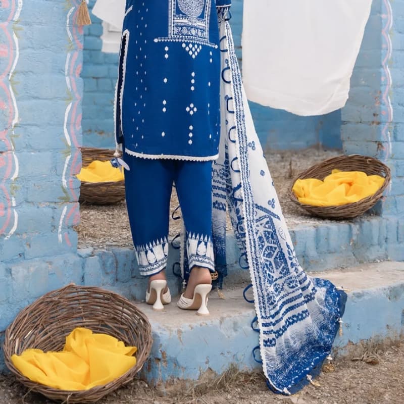 3PC Unstitched Printed Lawn Suit With Printed Lawn Dupatta CL-1254