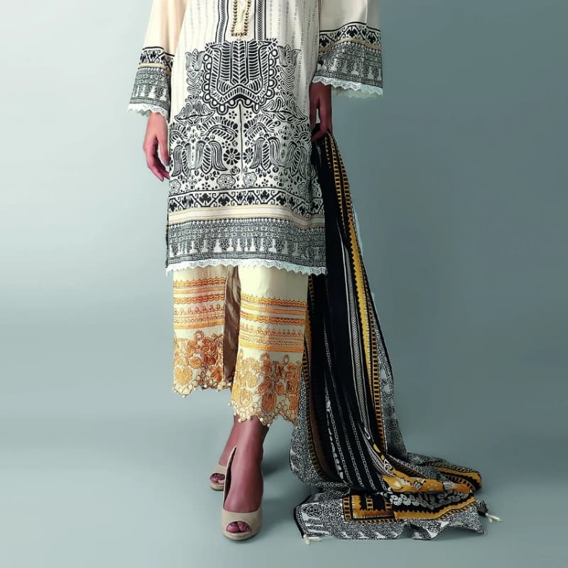 Fabrics 3 Piece Suit

Printed Embroidered Lawn |Top Bottom Dupatta

B21248