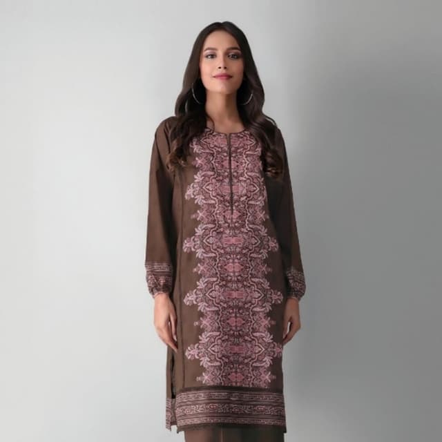 Fabrics 2 Piece

Printed Lawn |Top Bottom J21334 brown