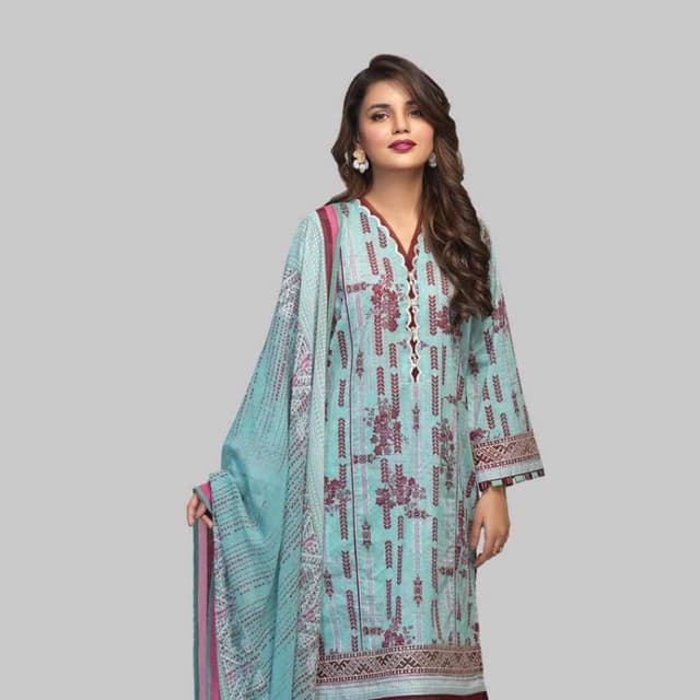 3 pcs unstitched lawn suit AST213p19