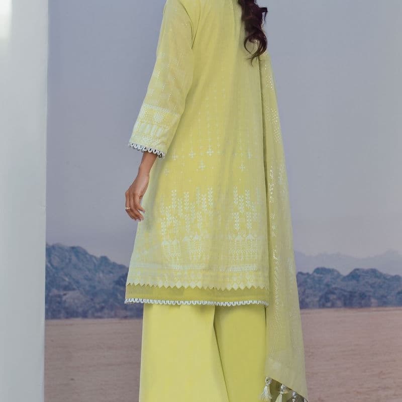 3 Pc Foil Slub Lawn Suit SS-16.1-21-Green