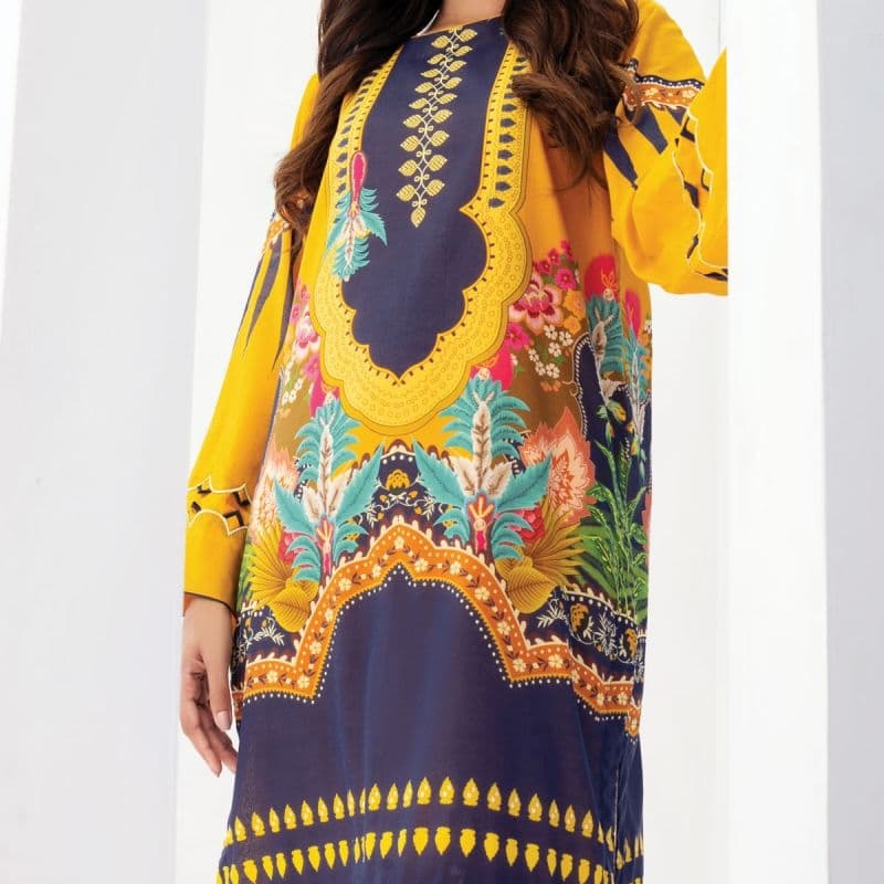 1 Pc Digital Lawn Shirt
   SS-24-21-2-Yellow