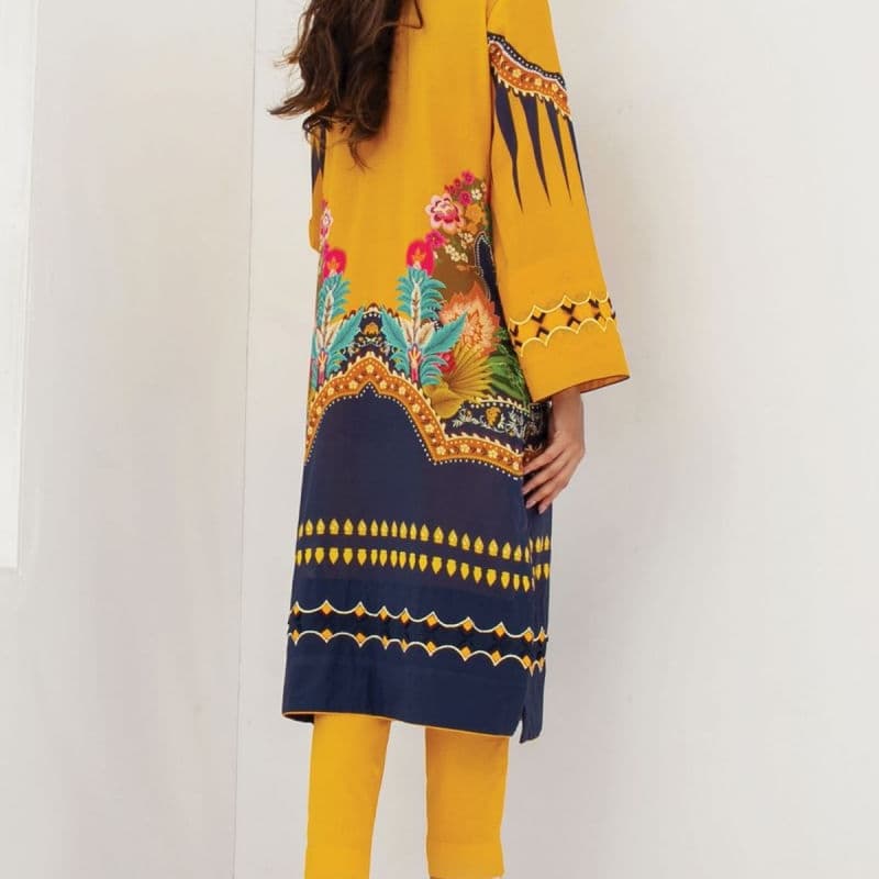 1 Pc Digital Lawn Shirt
   SS-24-21-2-Yellow