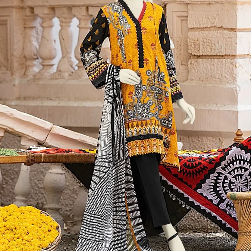 3 Piece Embroidered Collection.    JLAWN-S-21-213 Victory