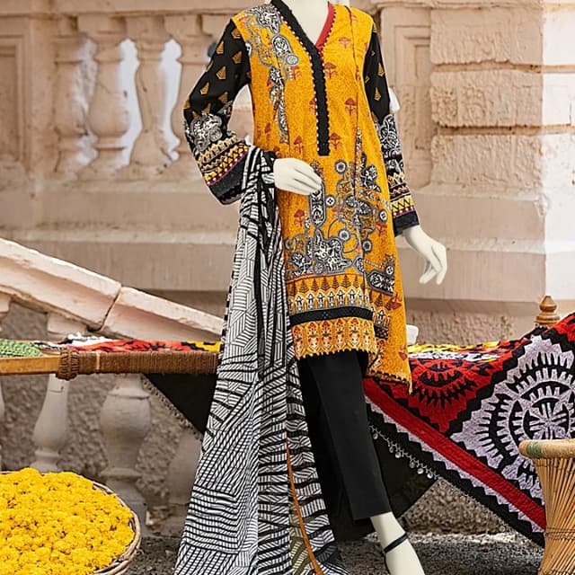 3 Piece Embroidered Collection.    JLAWN-S-21-213 Victory
