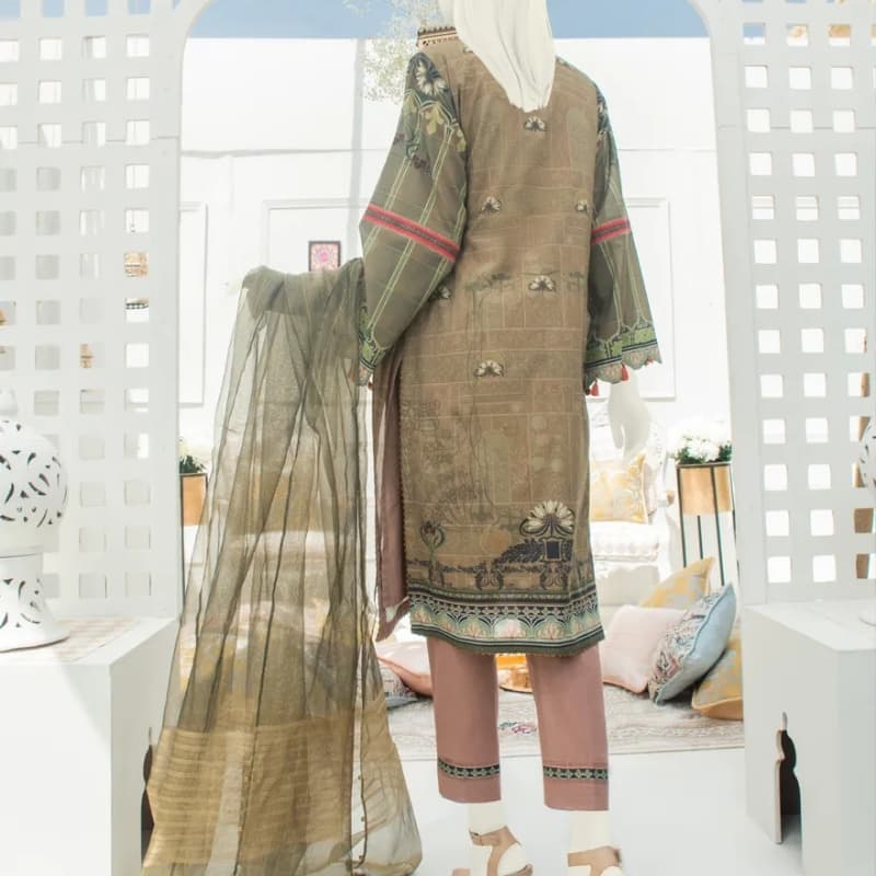 Basic Lawn Shirt WithJacquard Dupatta - Lawn Trouser.     s-21-252 muse