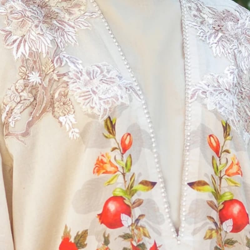 Embroidery Mill Print Lawn Shirt - Dyed Basic Lawn Trouser - Basic Digital 