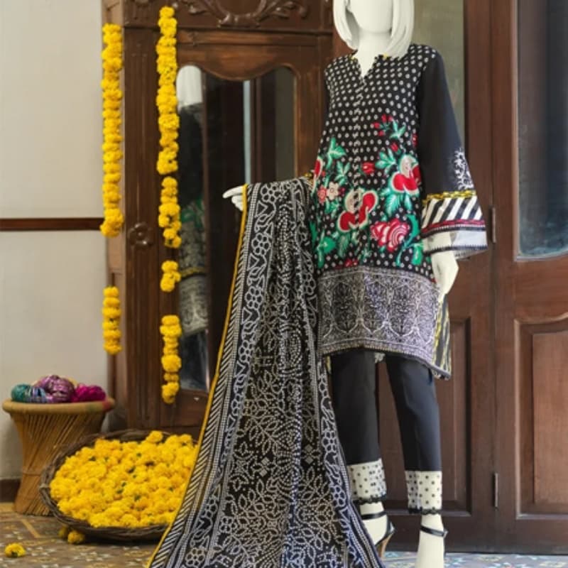 3 piece unstitched Embroidered Collection.