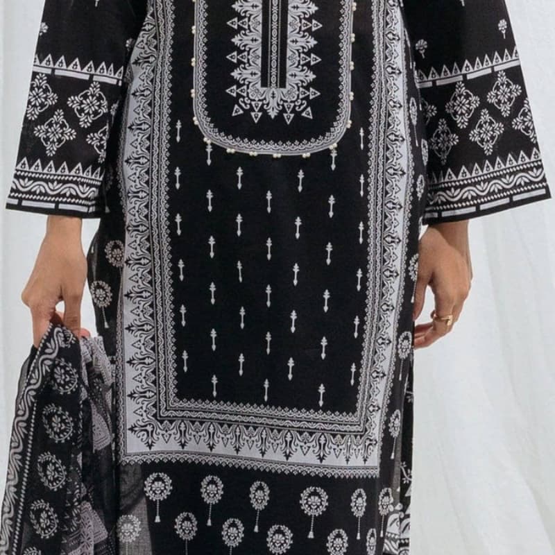 3 piece dove black printed beechtree