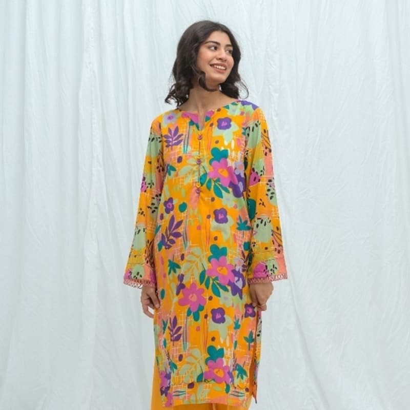 2 pc unstitched printed lawn .. Amber escape by beechtree