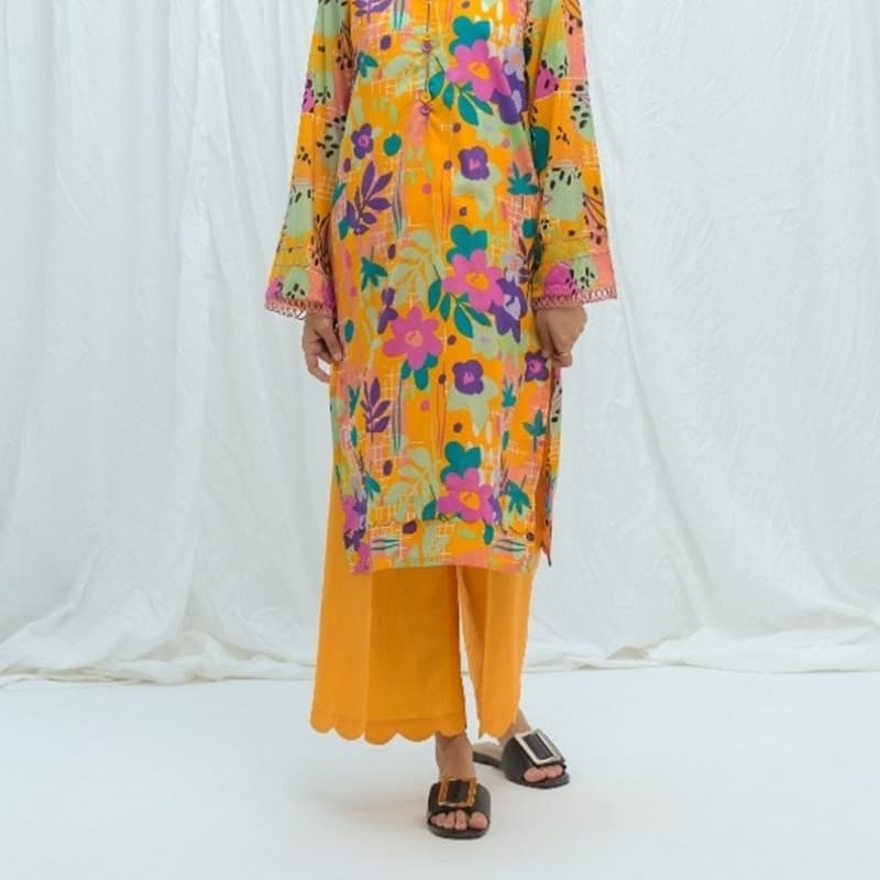2 pc unstitched printed lawn .. Amber escape by beechtree