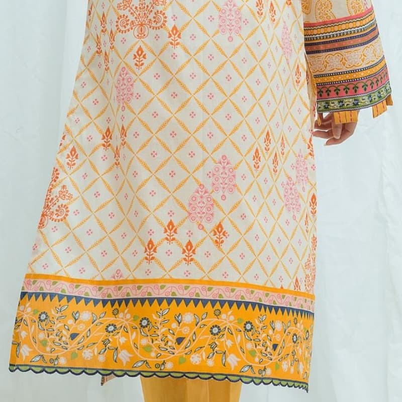 2 piece unstitched lawn by beechtree.. spring amber printed