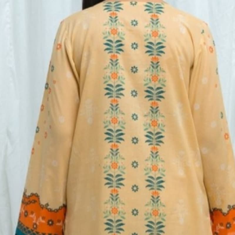 2 piece printed lawn by beechtree   Macaroon cream printed