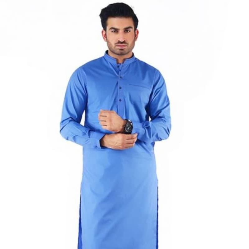 Shalwar Kameez Blue Cotton - Men Ready to Wear - Zellbury
