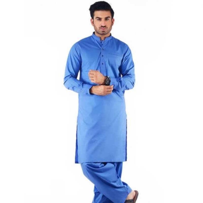 Shalwar Kameez Blue Cotton - Men Ready to Wear - Zellbury