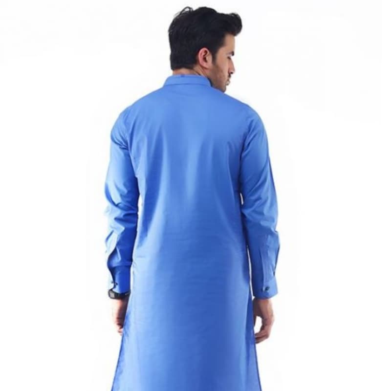 Shalwar Kameez Blue Cotton - Men Ready to Wear - Zellbury