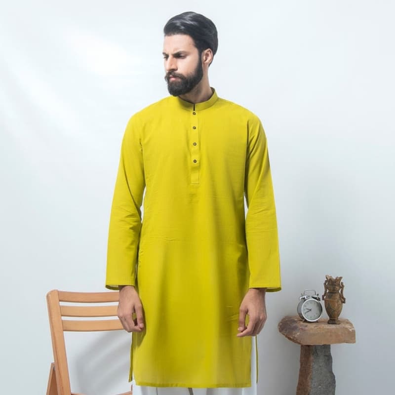 1 piece cotton lime kurta