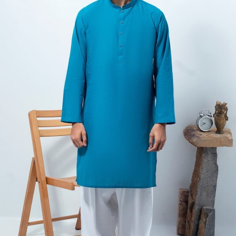 1 piece blue cotton kurta