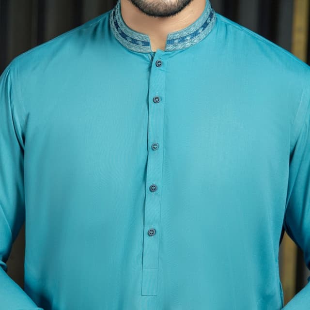 1 piece lakhany kurta for men    KFA-mache-cblu