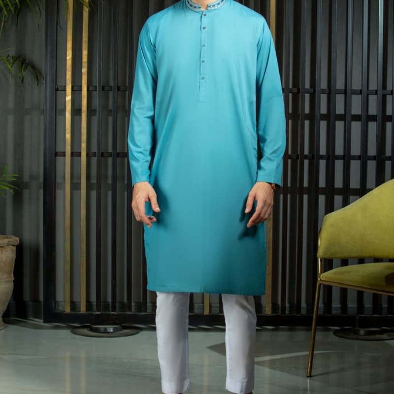 1 piece lakhany kurta for men    KFA-mache-cblu