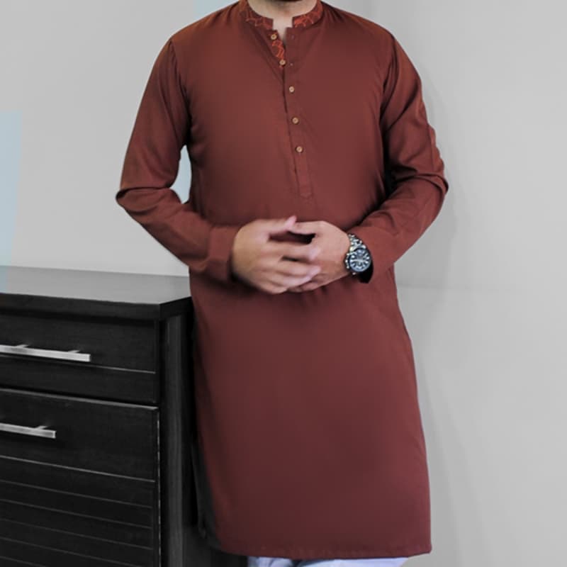 1 piece cotton orange kurta