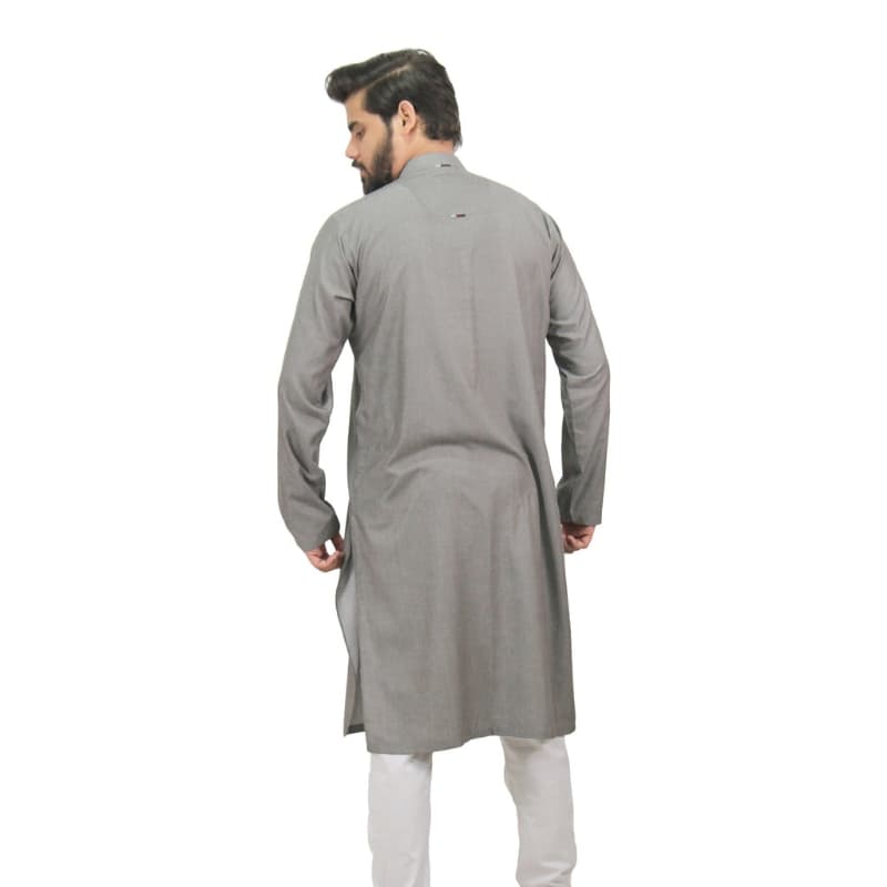 1 piece denim men kurta. DENIM COLL L/GREY-S