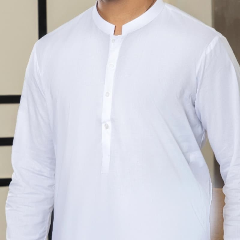 Man  kameez shalwar plain white     FB-21-00109 MKS-S-1077-21
