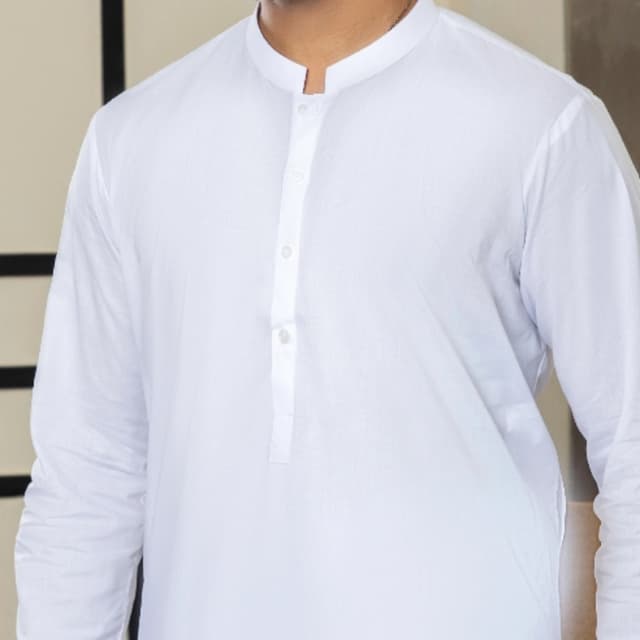 Man  kameez shalwar plain white     FB-21-00109 MKS-S-1077-21