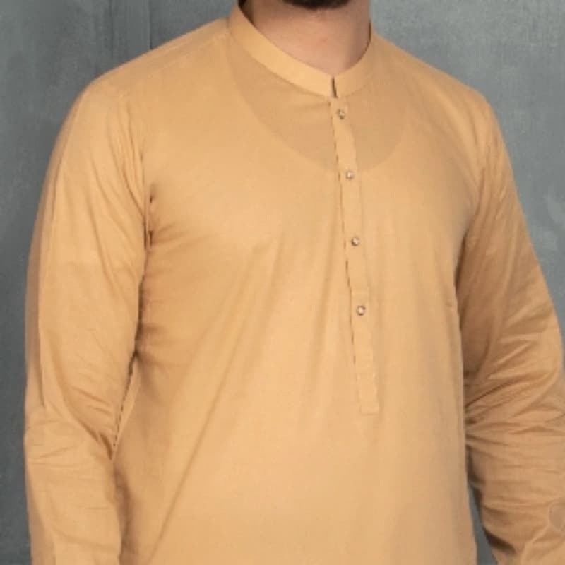 Men kameez shalwar plain khaki  FB-21-00109 MKS-S-1081-21