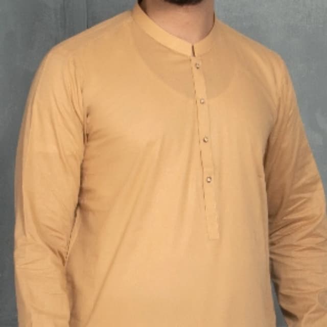 Men kameez shalwar plain khaki  FB-21-00109 MKS-S-1081-21