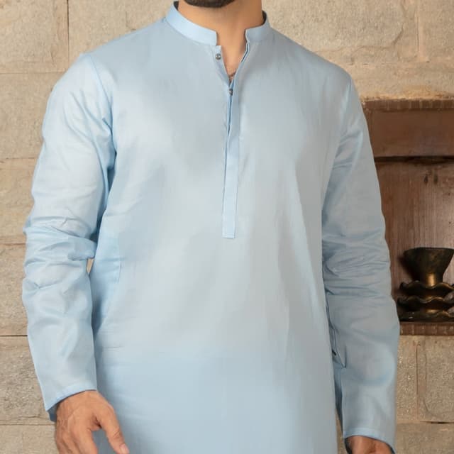 Men kameez shalwar plain sky blue    FB-21-00040 MKS-S-1015-21