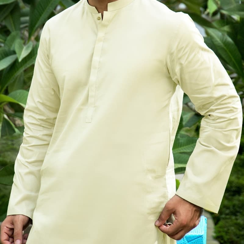 Men kameez shalwar plain    cream color    FB-21-00040 MKS-S-1012-21