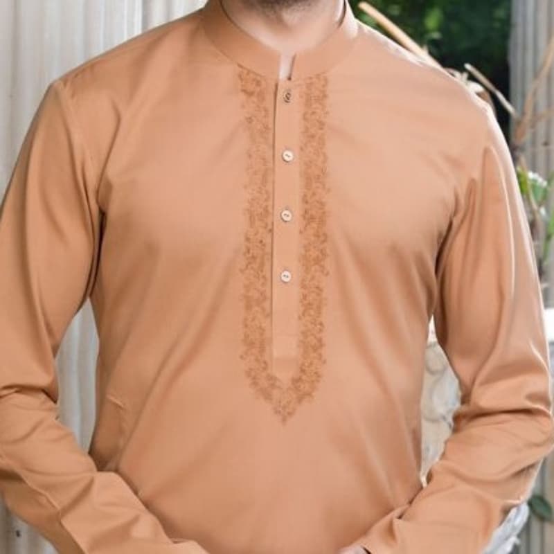 semi formal kurta for men with embroidery on front     JJK-A-37548/S21/DMR3