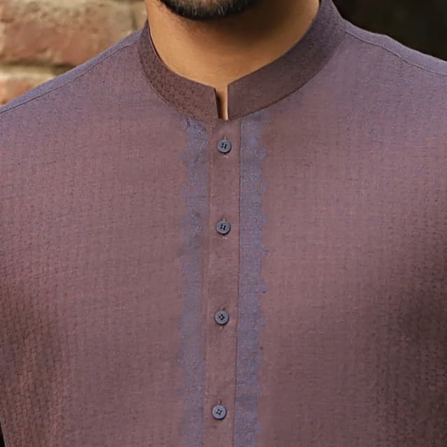 Semi-Formal Kurta For Men With Hand Woven Embroidery On Front.      JJK-A-3