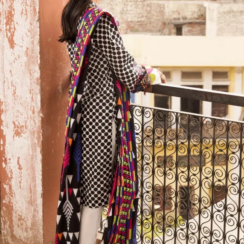 3PC Unstitched Neon Printed Lawn Suit CL-1166 B