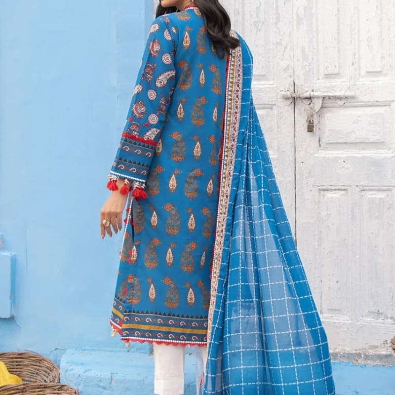 3PC Unstitched Printed Lawn Suit With Printed Lawn Dupatta CL-1255